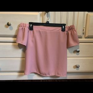 100% polyester off the shoulder top